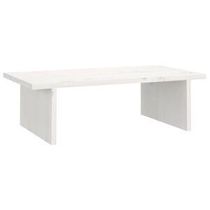 vidaXL Monitorstativ hvit 50x27x15 cm heltre furu