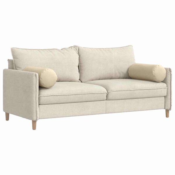 vidaXL Bolster puter 2 pcs Krem Ø 25 x 70 cm stoff