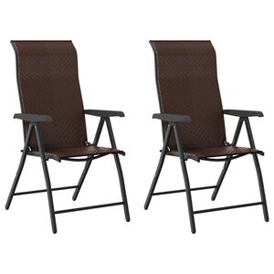 vidaXL Klappstoler 2 stk brun polyrotting