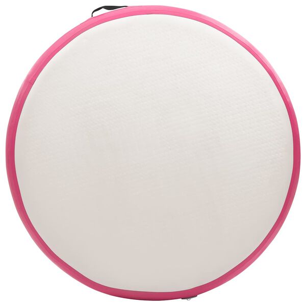 vidaXL Oppbl&aring;sbar gymnastikkmatte med pumpe 100x100x15 cm PVC rosa