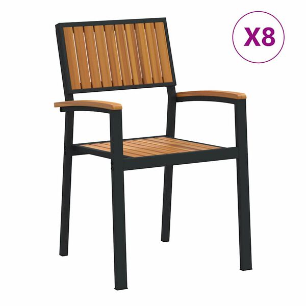 vidaXL Stablestol 8 pcs Brun 56 x 57 x 87 cm Solid akasietre