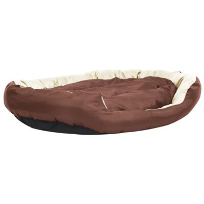 vidaXL Vendbar og vaskbar hundepute brun og kremhvit 150x120x25 cm
