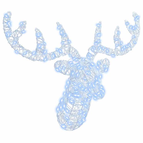 vidaXL Rudolf hode med 140 LED Kaldhvit 68 x 36.5 x 62.5 cm Akryl