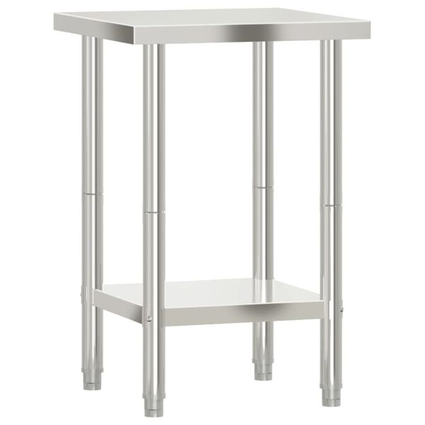 vidaXL Matlagingsbord for kjøkken 55x55x85 cm rustfritt stål