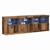 vidaXL LED sideboard Gammelt tre 202 x 37 x 67 cm Konstruert tre