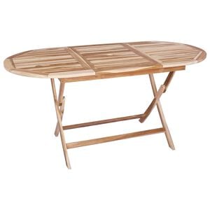 vidaXL Sammenleggbart hagebord Naturlig 160 x 80 x 76 cm