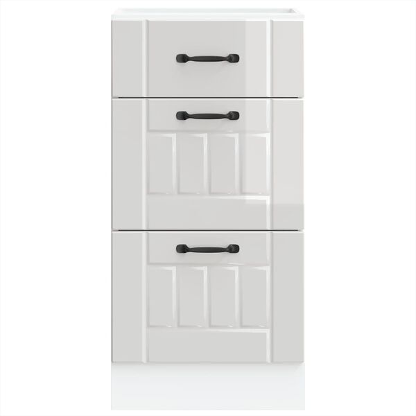 vidaXL Kj&oslash;kkenskap &laquo;Lucca&raquo; h&oslash;yglans hvit konstruert tre