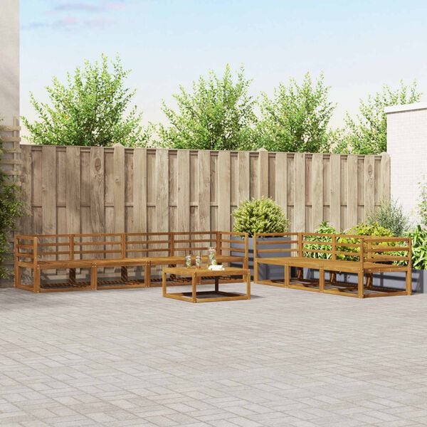 vidaXL Utend&oslash;rs sofa-sett 8 pcs Naturlig Solid akasietre