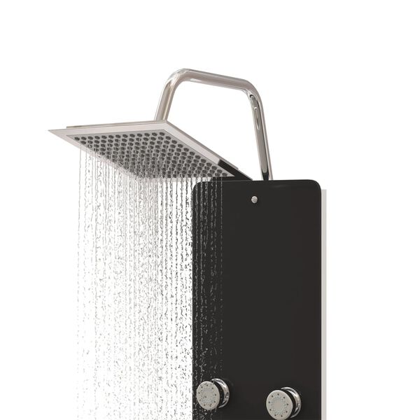 vidaXL Dusjpanel glass 25x47,5x130 cm svart