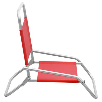 vidaXL Sammenleggbare strandstoler 2 stk rød stoff
