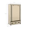 vidaXL Garderobe kremhvit 87x49x159 cm stoff