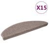 vidaXL Trappematter 15 stk 65x21x4 cm m&oslash;rk beige halvrund store