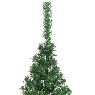 vidaXL Kunstig juletre halvt med stativ grønn 210 cm PVC