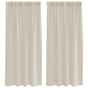 vidaXL Voile Gardin med gardiner 2 pcs sand 175 x 140 cm Polyester