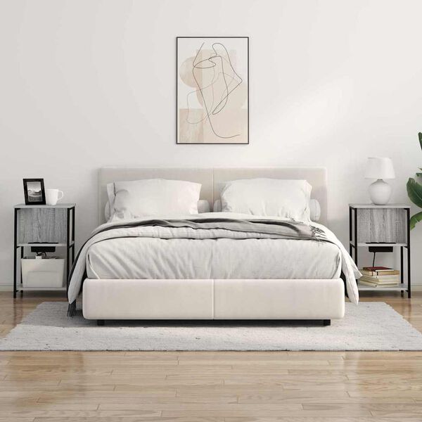 vidaXL Nattbordskap Gr&aring; Sonoma 38 x 31 x 61 cm Konstruert tre