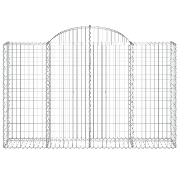 vidaXL Gabionkurver buede 5 stk 200x50x120/140 cm galvanisert jern
