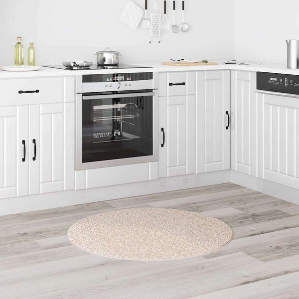 vidaXL Anti-sklisikker Shaggy Teppe Krem 90 x 90 cm PP