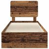 vidaXL Sengestamme med skuff Gammelt tre 90 x 200 cm Konstruert tre