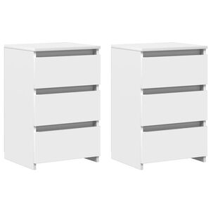 vidaXL Nattbord 2 stk hvit 40x35x62,5 cm konstruert tre