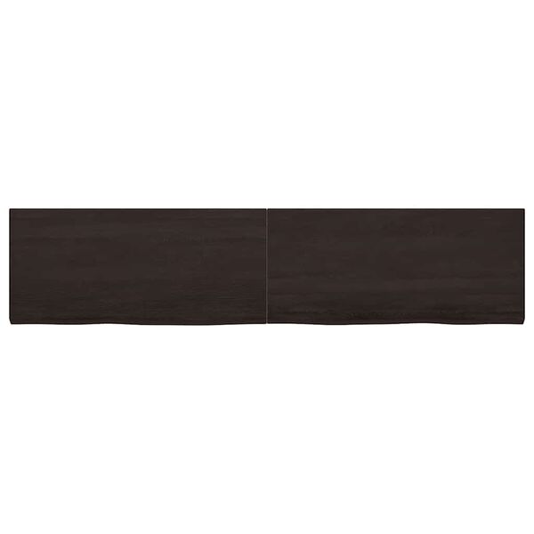 vidaXL Benkeplate til bad m&oslash;rkebrun 220x50x(2-4) cm behandlet heltre