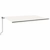 vidaXL Manuell uttrekkbar markise 500x350 cm kremhvit