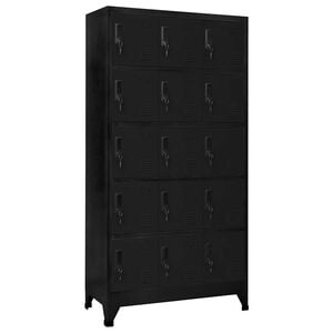vidaXL Oppbevaringsskap svart 90x40x180 cm st&aring;l