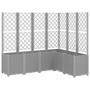 vidaXL Plantekasse med espalier lysegr&aring; 160x120x140 cm PP