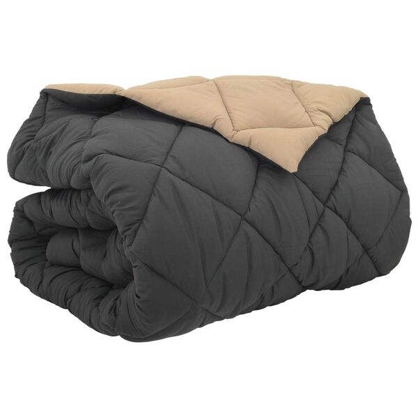 vidaXL Vinter Dynen Antrasitt og Taupe 240 x 260 cm Mikrofiber