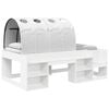 vidaXL Seng med tunnel 4 pcs Hvit Konstruert tre