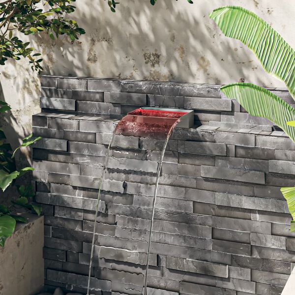 vidaXL Vannfall med RGB LED rustfritt stål 30 cm