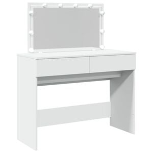 vidaXL Sminkebord med LED hvit 100x40x120 cm