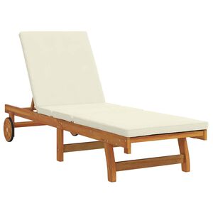 vidaXL Solstol Brun og Krem 199 x 63 x 85 cm Solid akasietre