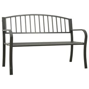 vidaXL Hagebenk gr&aring; 120 cm st&aring;l