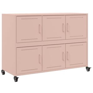 vidaXL Skjenk rosa 100,5x39x72 cm st&aring;l