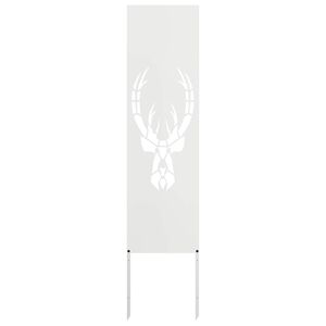 vidaXL Hageprivat skjerm Dyretrykk Hvit 32 x 140 cm Kaldvalsest&aring;l