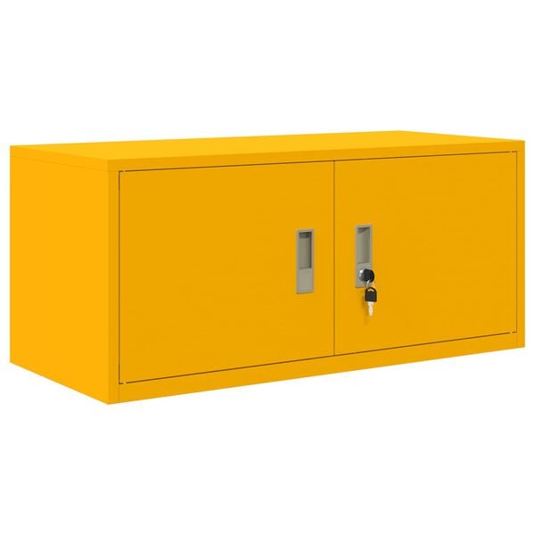 vidaXL Oppbevaringsskap Sennepsgul 90 x 40 x 40 cm Kaldvalsget St&aring;l