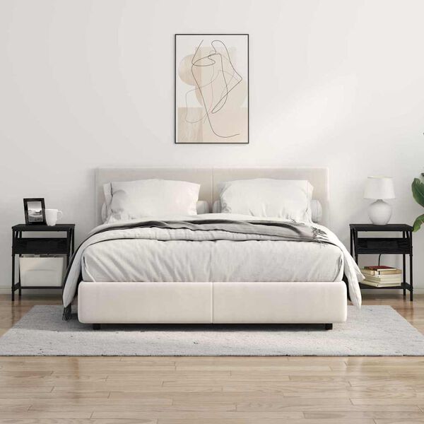 vidaXL Nattbordskap Svart Eik 38 x 30 x 48 cm Konstruert tre