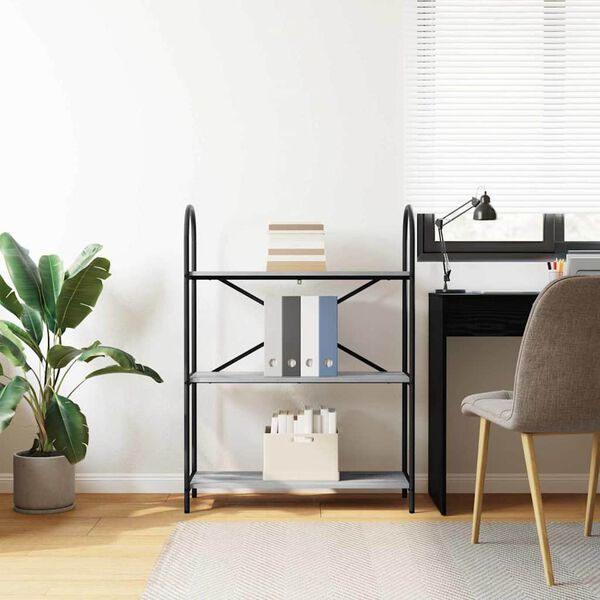 vidaXL Bokhylle Gr&aring; Sonoma 80 x 30 x 109 cm Konstruert tre