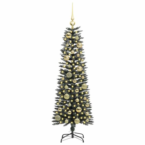 vidaXL Kunstig juletre med 150 LED gr&oslash;nn 120 cm PVC og plast og st&aring;l