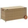 vidaXL Putekasse med hjul blandet beige 190L cm polyrotting