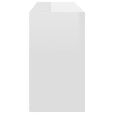 vidaXL Skobenk høyglans hvit 103x30x54,5 cm sponplater
