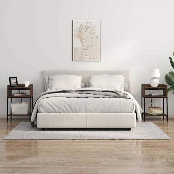 vidaXL Nattbordskap med hylle Brun Eik 40 x 40 x 61 cm Konstruert tre