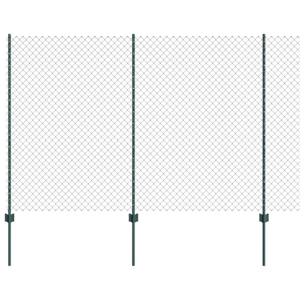vidaXL Gjerde med stolpe gr&oslash;nn 1,5 x 10 m St&aring;l og PVC