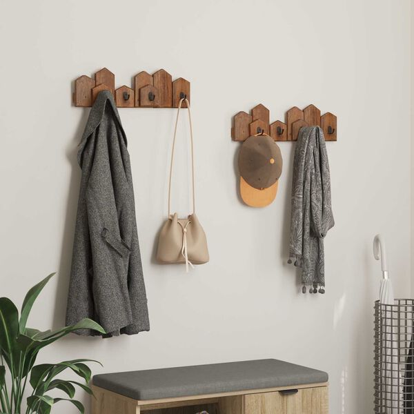 vidaXL Henger Brun 48 x 8 x 15 cm Massiv Mahogni Tre