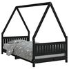 vidaXL Barnesengeramme svart 90x190 cm heltre furu