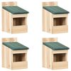 vidaXL Fuglehus 4 stk 12x16x20 cm gran