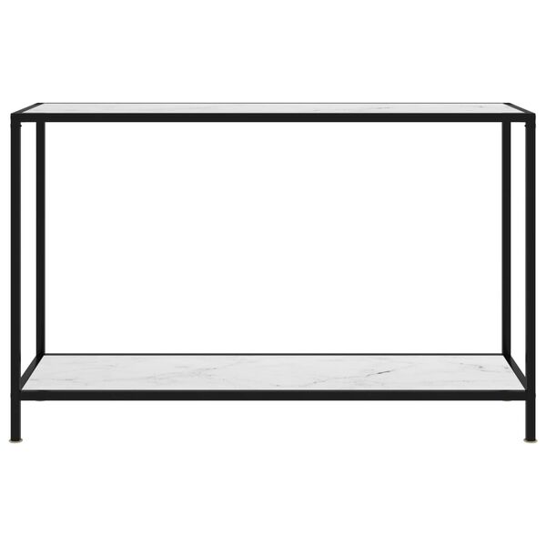 vidaXL Konsollbord hvit 120x35x75 cm herdet glass