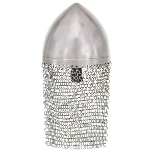 vidaXL Ridderhjelm antikk replika LARP s&oslash;lv st&aring;l