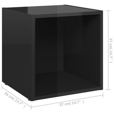 vidaXL TV-benksett 8 deler høyglans svart sponplate