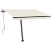 vidaXL Frittst&aring;ende manuell uttrekkbar markise 350x250 cm kremhvit